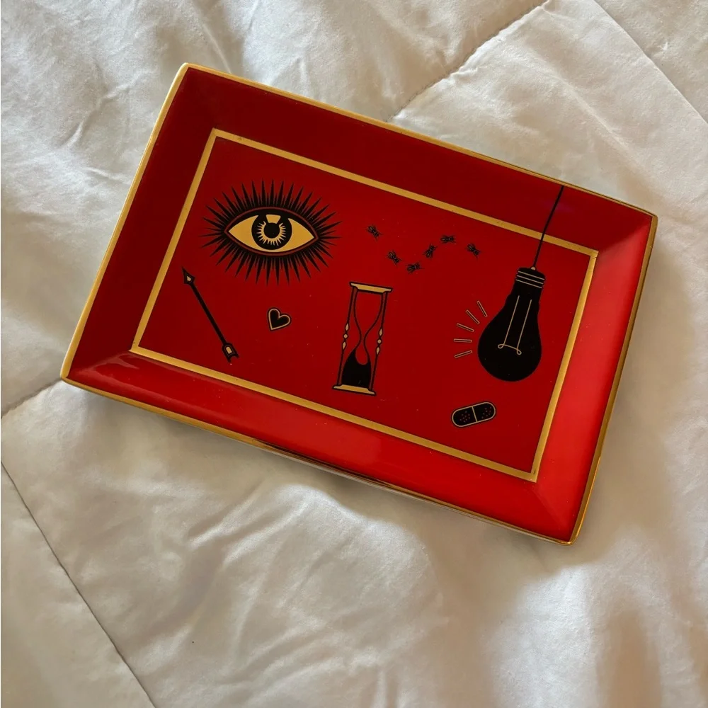 Jonathan Adler Bijoux rectangle red tray ~ mint condition